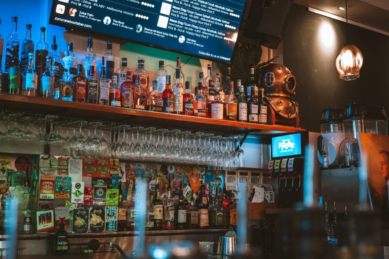 Back bar ready for service at a Richmond function venue.