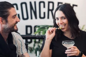 Function host enjoying a cocktail for her Richmond Function Booking